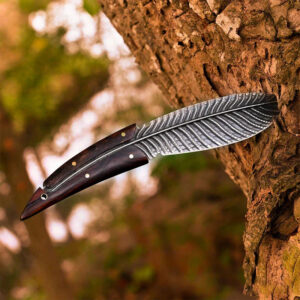 Outdoor self-defense Damascus steel forged knife